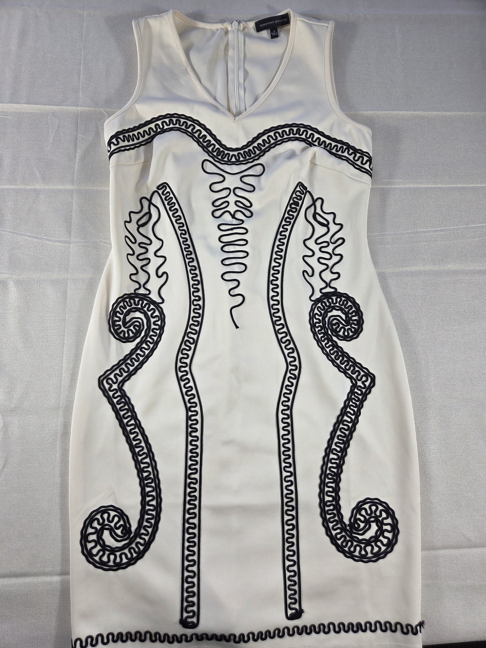 Spenser Jeremy Ivory Seahorse Sheath Dress 8